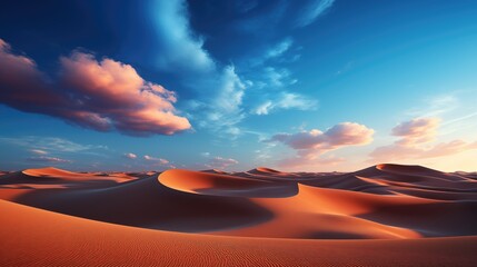 Sand Dune Landscape Desktop Wallpaper Generated with AI Illustration - 697909159