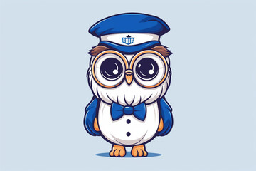 owl chef cartoon vector design