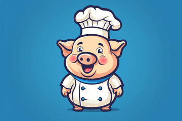 pig chef cartoon vector design