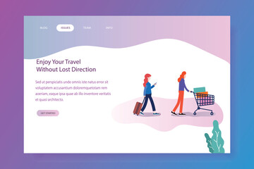 Modern Flat design people and online shopping Business concepts for Social and Network media, easy to use and highly customizable. Modern vector illustration concept, isolated on blue and white