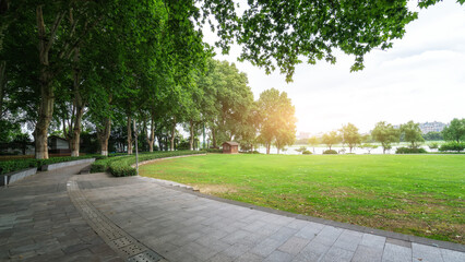 Aerial photography of urban street views on both sides of the Gan River in Nanchang..