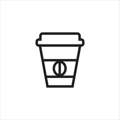 coffe papper cup vector icon line