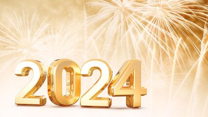 new year 2024 wallpaper, 2024 number of new year, happy new year 2024, new year wallpaper make with firework golden background