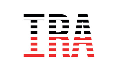 IRA three initial letter iconic line negative space minimal logo design vector template. monogram, abstract, wordmark, business, typography, minimalist, brand, company, flat, modern, unique, simple