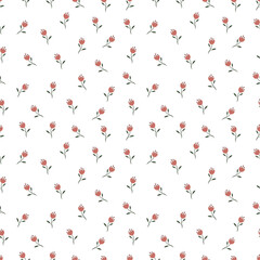 Simple and Cute Seamless Floral Pattern. Suitable for Accessories, Home Décor, Stationary, Textile & Fabric, Wallpaper, Website or any other Printing Purposes. Vector Illustration.