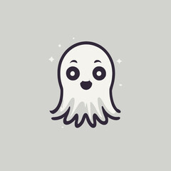 Cute Ghost Logo EPS Format Design Very Cool