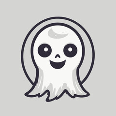 Cute Ghost Logo EPS Format Design Very Cool