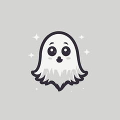 Cute Ghost Logo EPS Format Design Very Cool