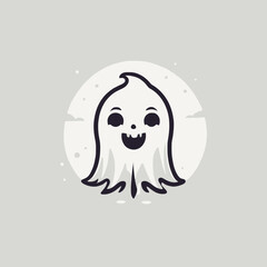 Cute Ghost Logo EPS Format Design Very Cool