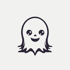 Cute Ghost Logo EPS Format Design Very Cool