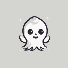Cute Ghost Logo EPS Format Design Very Cool