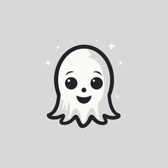Cute Ghost Logo EPS Format Design Very Cool