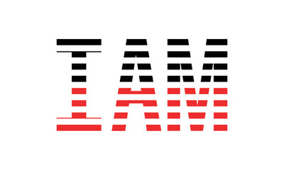 IAM three initial letter iconic line negative space minimal logo design vector template. monogram, abstract, wordmark, business, typography, minimalist, brand, company, flat, modern, unique, simple