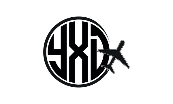 YXD three initial letter circle tour & travel agency logo design vector template. hajj Umrah agency, abstract, wordmark, business, monogram, minimalist, brand, company, flat, tourism agency, tourist
