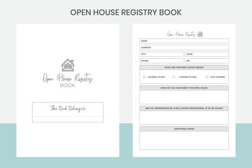 Open House Registry Book Kdp Interior