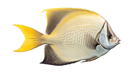 Pinnate spade fish sea animal isolated white background. 