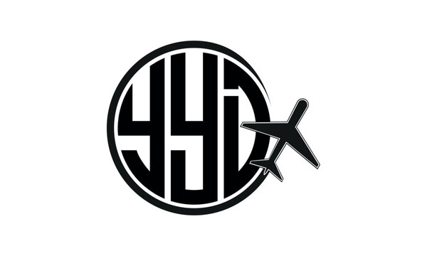 YYD three initial letter circle tour & travel agency logo design vector template. hajj Umrah agency, abstract, wordmark, business, monogram, minimalist, brand, company, flat, tourism agency, tourist