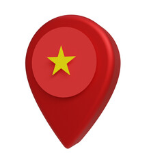 Vietnam country location pin 3D