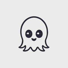 Cute Ghost Logo EPS Format Design Very Cool
