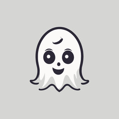 Cute Ghost Logo EPS Format Design Very Cool