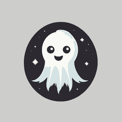 Cute Ghost Logo EPS Format Design Very Cool