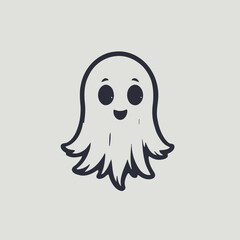 Cute Ghost Logo EPS Format Design Very Cool