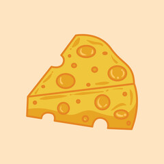 Cheese cartoon icon vector illustration