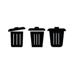 Flat Bin Icon Symbol Vector Illustration