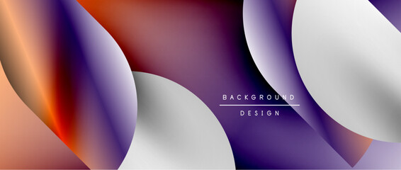 Circles and round shapes with gradients. Minimal abstract background, round geometric shapes, clean and structured design