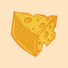 Cheese cartoon icon vector illustration