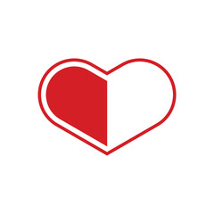 Heart icon in flat style with background.