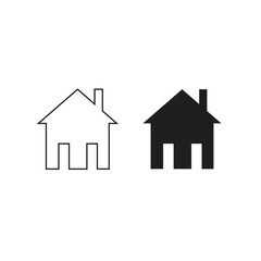 Home icon. in trendy flat style isolated on grey background.
