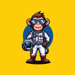 MONKEY ASTRONAUT ILLUSTRATION VECTOR