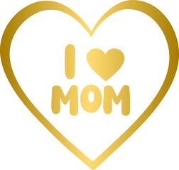 Happy mothers day design element gold colored, happy mother's day design concept with golden color	