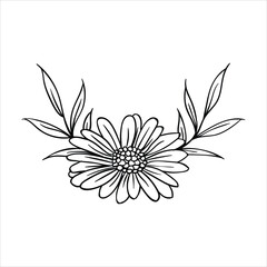 Hand drawing style of flower vector. it is suitable for plant or flower icon, sign or symbol.