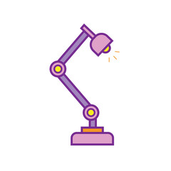 Desk lamp icon flat vector illustration.