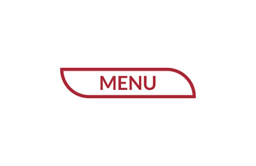 Menu red ribbon label banner. Open available now sign or Menu tag.