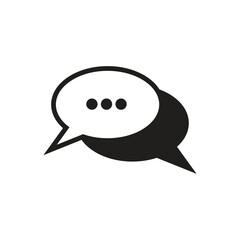 Obraz premium Message icon in flat style with background.
