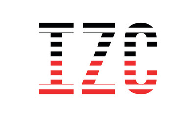 IZC three initial letter iconic line negative space minimal logo design vector template. monogram, abstract, wordmark, business, typography, minimalist, brand, company, flat, modern, unique, simple