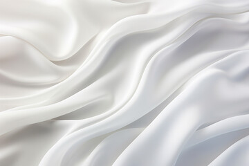 White cloth background abstract with waves for template. Generative ai.