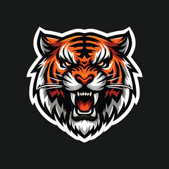 ANGRY TIGER MASCOT LOGO VECTOR