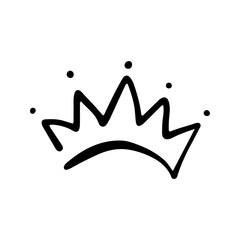 Crown Icon in Hand Drawn Doodle style isolated on white background. King crown sketches, majestic tiara, king and queen royal diadems vector. Line art prince and princess luxurious head accessories.