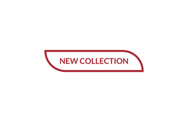 New collection red ribbon label banner. Open available now sign or New collection tag.