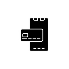 Mobile banking in black fill icon. Vector illustration template from online payment icons collection. Editable graphic resources for many purposes.