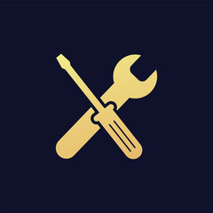 Screw driver icon flat vector illustration.