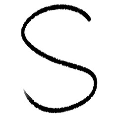 hand write pencil alphabet letter S png file transparent background element lettering © DLC