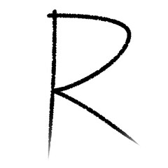 hand write pencil alphabet letter R png file transparent background element lettering - obrazy, fototapety, plakaty