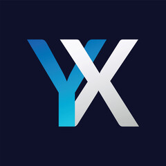 Obraz premium YX letter colorful logo in the circle. Vector Logo Illustration.