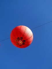 Chinese red lantern against blue sky