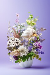 A Beautiful Vase Filled With a Variety of Colorful Flowers
